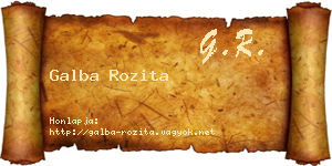 Galba Rozita névjegykártya